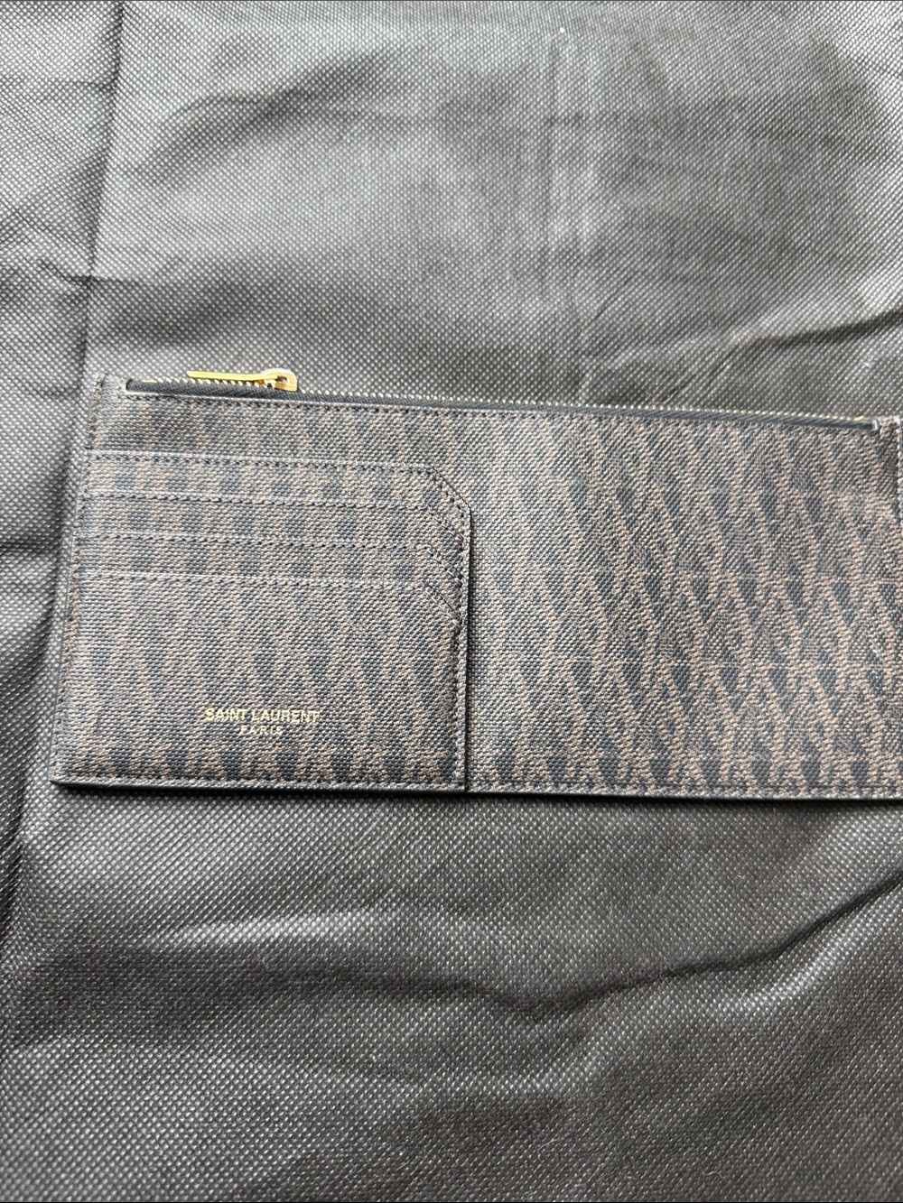 Saint Laurent Paris Monogram Fragments Zip Card Holder